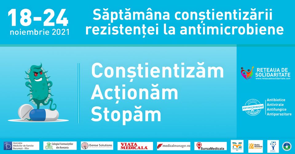 18-24 noiembrie, Săptămâna conștientizării rezistenței la antimicrobiene: Conștientizăm, acționăm, stopăm
