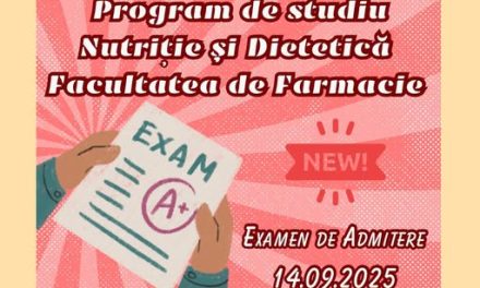 ”Nutriție și Dietetică”, un nou program de studii la Facultatea de Farmacie din București